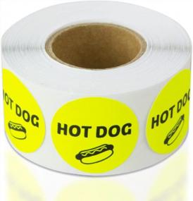 img 4 attached to 300 Bright Yellow 1-Inch Round Hot Dog Stickers For Food Trucks, Restaurants, Supermarkets, And Grocery Stores - Eye-Catching Meal Choice Labels For Packages And Menus