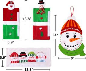 img 2 attached to Christmas Kitchen Decor Set: 4 Snowman Refrigerator Handle Covers, Advent Calendar, And Clings - Festive Fridge, Oven, And Cabinet Appliance Door Handle Protectors And Display