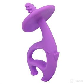 img 1 attached to 🐘 Mombella Ellie Elephant Silicone Teething Toy for Babies 3-12 Months - Training Toothbrush and Gum Massager - Unisex (Purple)