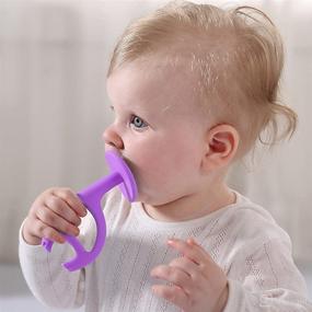 img 3 attached to 🐘 Mombella Ellie Elephant Silicone Teething Toy for Babies 3-12 Months - Training Toothbrush and Gum Massager - Unisex (Purple)