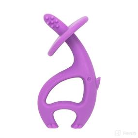 img 2 attached to 🐘 Mombella Ellie Elephant Silicone Teething Toy for Babies 3-12 Months - Training Toothbrush and Gum Massager - Unisex (Purple)