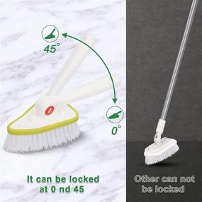 img 2 attached to 🧼 KYEHG Extendable Tub and Tile Scrubber Kit - 48'' Long Extendable Handle, 2 Tile Scrubber Brushes/Sponges - Powerful Shower Scrubber for Easy Cleaning of Bathtub, Glass, Bathroom, Wall, and Bathtub Floor (Detachable)