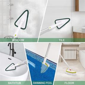 img 3 attached to 🧼 KYEHG Extendable Tub and Tile Scrubber Kit - 48'' Long Extendable Handle, 2 Tile Scrubber Brushes/Sponges - Powerful Shower Scrubber for Easy Cleaning of Bathtub, Glass, Bathroom, Wall, and Bathtub Floor (Detachable)