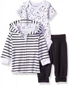 img 3 attached to 🏻 Hanes Baby Ultimate Flexy Knit Jogger Set with Bodysuit and Zippin Knit Hoodie