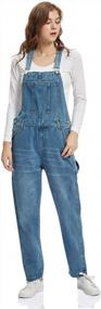 img 3 attached to Women'S Denim Bib Overalls With Straight Leg Cut By Soojun
