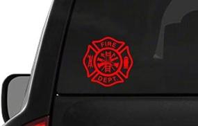 img 4 attached to 🔥 Red Fire Department Logo (T18) Firefighter Vinyl Decal Sticker Car Window - CustomDecal US 4 Inch