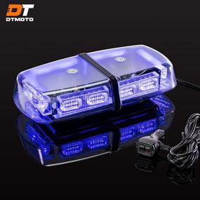 img 4 attached to 🚔 Powerful 12-inch 36W Blue LED Police Strobe Mini Light Bar - Waterproof Magnetic Roof Top Emergency Flashing Lights for Vehicles, Cars, and Trucks