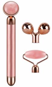 img 2 attached to Rose Quartz 3D Facial Roller And Massager - All-In-One Electric Jade Roller For Optimal Skincare Benefits