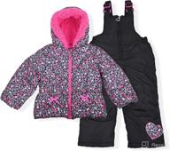 ❄️ arctic quest puffer ski jacket and snowbib snowsuit set for infants, toddlers, and young girls logo