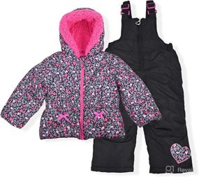 img 4 attached to ❄️ Arctic Quest Puffer Ski Jacket and Snowbib Snowsuit Set for Infants, Toddlers, and Young Girls