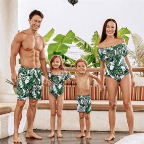 img 3 attached to Pineapple Paradise: Mommy and Me Swimsuit Set for Stylish Family Matching Swimwear