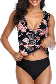 img 2 attached to Yonique Flirty Flounce Swimsuit: Stylish Women's Swimwear & Cover-ups