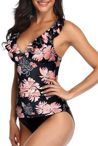 img 1 attached to Yonique Flirty Flounce Swimsuit: Stylish Women's Swimwear & Cover-ups