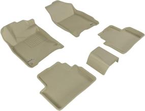 img 4 attached to 🏎️ 3D MAXpider L1HD07401502 All-Weather Floor Mats for Honda Civic 2016-2020 - Custom Fit Car Floor Liners in Kagu Series (Tan)