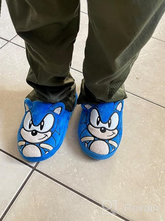 img 1 attached to 🦔 Sonic The Hedgehog Kids Plush Slippers: Embroidered Face, 3D Character Shoes review by Motogp Portillo