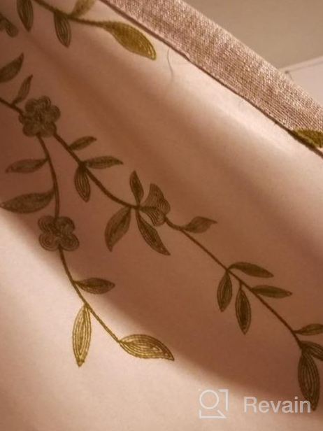 img 1 attached to Melodieux Flower Embroidery Linen Blackout Curtains For Living Room Bedroom Silver Grommet Window Drape, Beige/Green, 52 By 84 Inch (1 Panel) review by Danny Robertson
