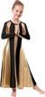 shine bright in owlfay's metallic gold praise dance dress for girls - stunning color block design, long sleeves, perfect for lyrical worship dance logo