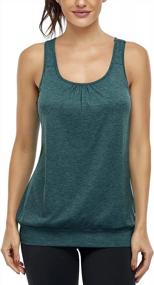 img 2 attached to Stay Supported And Stylish With Miusey'S Sleeveless Racerback Yoga Tops With Built-In Shelf Bras