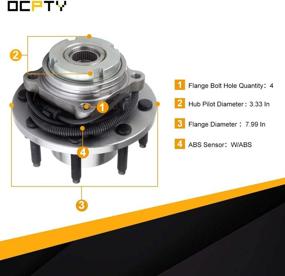 img 1 attached to Front Wheel Bearing Hub Assembly w/ ABS 8 Lugs for Ford F-350 Super Duty 1999-2004, F-250 Super Duty 1999-2004, Excursion 2000-2002 (515020 Replacement)