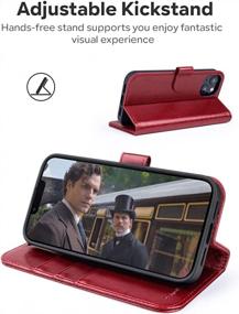 img 1 attached to Stylish And Secure: Red OCASE Wallet Case For IPhone 14 With RFID Blocking, Card Holders, And TPU Inner Shell