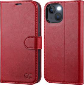 img 4 attached to Stylish And Secure: Red OCASE Wallet Case For IPhone 14 With RFID Blocking, Card Holders, And TPU Inner Shell