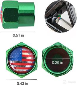 img 3 attached to JUSTTOP Green Colored American Flag Car Tire Valve Stem Caps - Universal Caps for Cars, SUVs, Bikes, Bicycle, Trucks, and Motorcycles