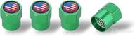 justtop green colored american flag car tire valve stem caps - universal caps for cars, suvs, bikes, bicycle, trucks, and motorcycles логотип