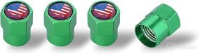 img 4 attached to JUSTTOP Green Colored American Flag Car Tire Valve Stem Caps - Universal Caps for Cars, SUVs, Bikes, Bicycle, Trucks, and Motorcycles