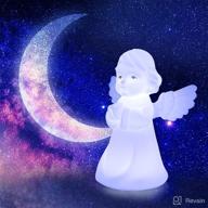 cute stuff kids night light: angel lamp with 7 color variations - perfect squishy silicone night lamp for kids room, nursery, and baby's sweet dreams логотип