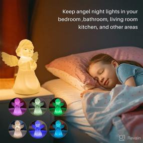 img 2 attached to Cute Stuff Kids Night Light: Angel Lamp with 7 Color Variations - Perfect Squishy Silicone Night Lamp for Kids Room, Nursery, and Baby's Sweet Dreams