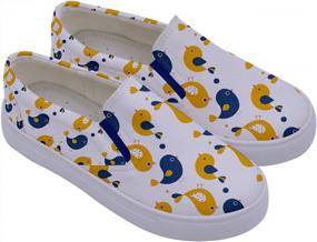 img 2 attached to Adorable Slip-On Shoes For Girls: PattyCandy'S Kids Canvas Shoes With Animals & Nature Design In Sizes US 8C-7Y