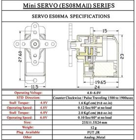 img 1 attached to 4Pcs ES08MA II 12G Mini Metal Gear Analog Servo Shockproof Stable Machine For RC Model - RGBZONE