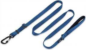 img 4 attached to Upgrade Your Dog Walking Experience With Hyhug Pets Premium Leash For Medium-Large-Giant Dogs - Adjustable, Sturdy Nylon, And Soft Neoprene Lined Handle In Classic Blue (Large)