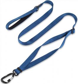 img 1 attached to Upgrade Your Dog Walking Experience With Hyhug Pets Premium Leash For Medium-Large-Giant Dogs - Adjustable, Sturdy Nylon, And Soft Neoprene Lined Handle In Classic Blue (Large)