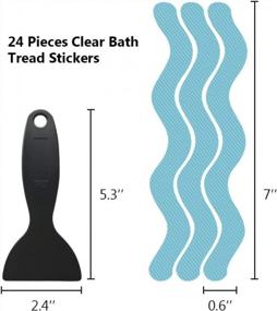 img 3 attached to 48 шт ZARCKER нескользящие наклейки для ванны-безопасные ступени для душа клейкие наклейки со скребком для скользкого пола ванны