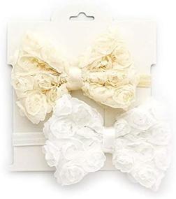 img 2 attached to 🎀 My Lello 2-Pack Baby Mixed Colors Rose Bow Headbands: Adorable Fabric Accessories for Infants