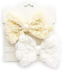 img 1 attached to 🎀 My Lello 2-Pack Baby Mixed Colors Rose Bow Headbands: Adorable Fabric Accessories for Infants