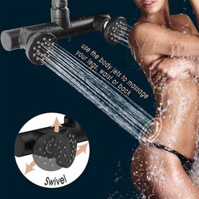 img 1 attached to 27.5 Inch Drill-Free Stainless Steel Slide Bar Rain Showerhead 5-Setting Handheld Shower And Head Spa System With Revolutionary 4-Way Diverter For Easy Reach - Black
