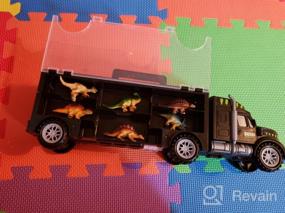 img 5 attached to 16-Piece Dinosaur Truck Carrier Playset For 3-5 Year Old Boys - 6 Dinosaurs & 2 Toy Trucks!