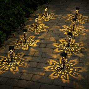 img 2 attached to 8Pack Bright Conical Solar Pathway Lights Outdoor Decorations - Waterproof, Solar Powered Garden Yard Patio Decor By KYEKIO