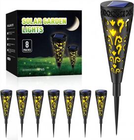 img 3 attached to 8Pack Bright Conical Solar Pathway Lights Outdoor Decorations - Waterproof, Solar Powered Garden Yard Patio Decor By KYEKIO