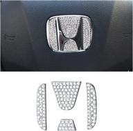 🚘 pimp your ride with pifoog bling crystal car steering wheel emblem cover: honda logo accessories accord civic cr-v xr-v hr-v silver 4pcs (logo cap) логотип