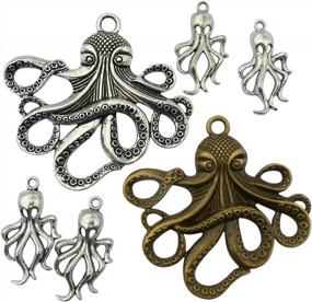 img 2 attached to Handmade Steampunk Octopus Charms With Victorian Style In Gold And Silver Finish - Perfect Pirate Accessory For DIY Projects!