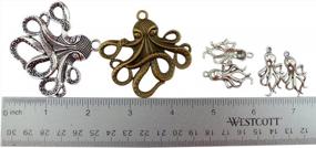 img 1 attached to Handmade Steampunk Octopus Charms With Victorian Style In Gold And Silver Finish - Perfect Pirate Accessory For DIY Projects!
