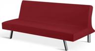 taococo futon slipcover, stretch water resistance futon couch covers armless futon sofa cover furniture protector, polyester-spandex fabric slipcover (christmas red) logo