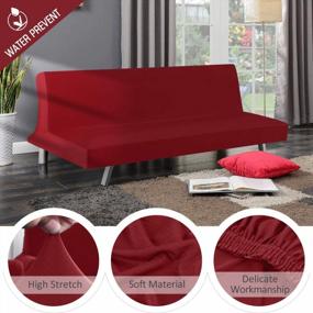 img 2 attached to TAOCOCO Futon Slipcover, Stretch Water Resistance Futon Couch Covers Armless Futon Sofa Cover Furniture Protector, Polyester-Spandex Fabric Slipcover (Christmas Red)