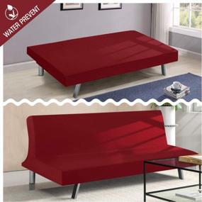 img 1 attached to TAOCOCO Futon Slipcover, Stretch Water Resistance Futon Couch Covers Armless Futon Sofa Cover Furniture Protector, Polyester-Spandex Fabric Slipcover (Christmas Red)