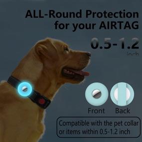 img 3 attached to 🐾 Silicone Pet Collar Case - Airtag Dog Collar Holder for Apple Airtags, Anti-Lost Air Tag Holder with Fluorescent Blue Design - Ideal Cat and Dog Collar Accessories