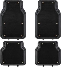 img 4 attached to August Auto All Weather Universal Fit Rubber Car Floor Mats Set of 4 - Perfect for Sedans, SUVs, Trucks, Vans (Solid Black)