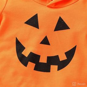 img 2 attached to 🎃 Children's Halloween Pumpkin Sweatshirt: Long Sleeve Pullover Hoodie Tee for Boys and Girls - Fall Clothes